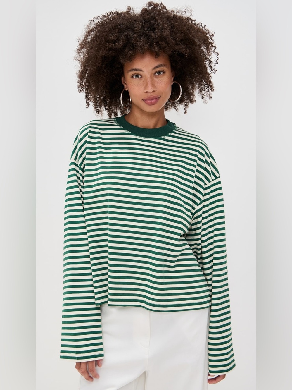 Lioness Bloom Long Sleeve Top in Moss Stripe